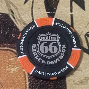 Harley-Davidson Motorcycles Clay Poker Chip Route 66 Tulsa, Oklahoma